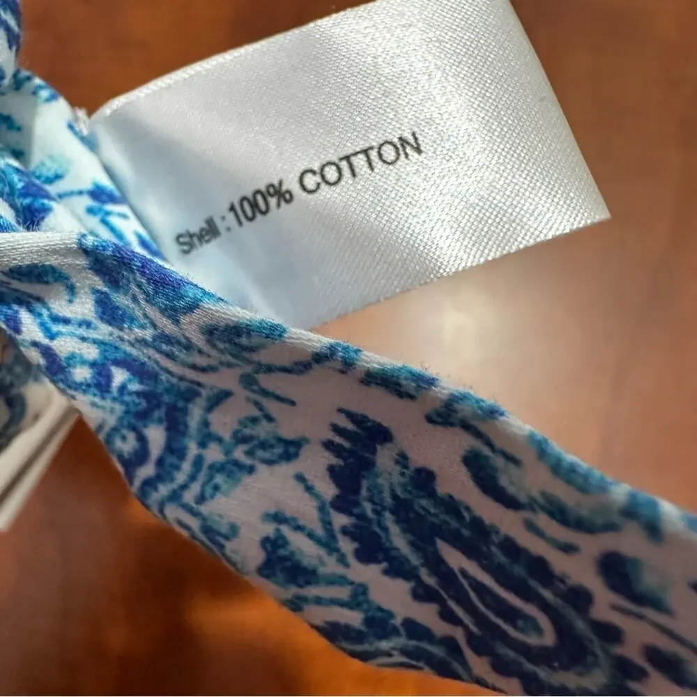 NEW Hemant & Nandita Hair Tie Blue Paisley Cotton